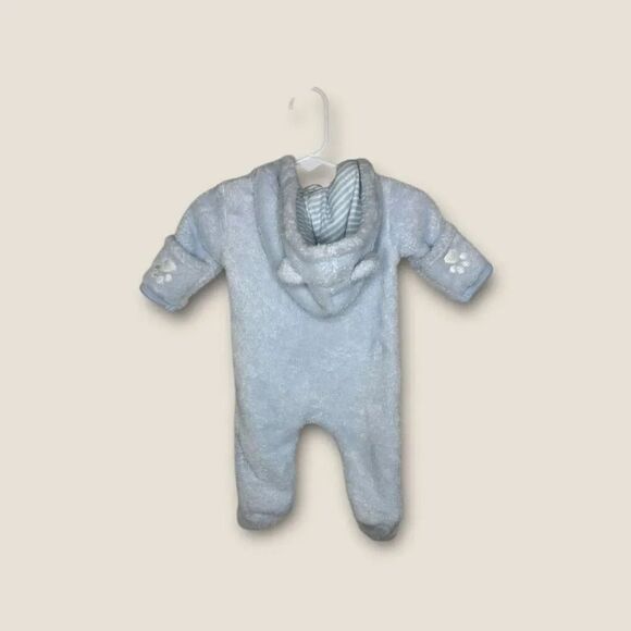 Starting Out Baby Boy Footie Soft Sherpa Lined Size 0-3 Months - Picture 2 of 8